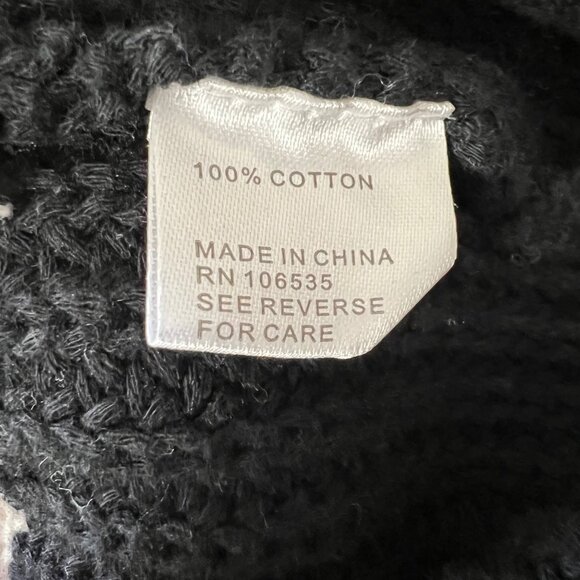 Anthropologie Moth Womens Cold Shoulder Sweater Blsck White Stripes size Medium - Picture 8 of 10